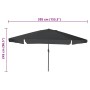 Parasol de jardín Antracita y Negro 395 x 395 x 245 cm