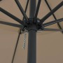Parasol de jardín Taupe y Negro 395 x 395 x 245 cm