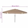 Parasol de jardín Taupe y Negro 395 x 395 x 245 cm