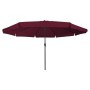 Parasol de jardín Rojo y Negro 395 x 395 x 245 cm
