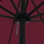 Parasol de jardín Rojo y Negro 395 x 395 x 245 cm