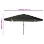 Parasol de jardín Negro 395 x 395 x 245 cm Poliéster y Acero