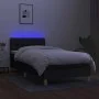 Box spring bed with LED mattress black fabric 80x200 cm by vidaXL, Beds and slatted bases - Ref: Foro24-3133911, Price: 294,6...