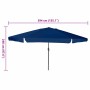 Parasol de jardín Azul y Negro 395 x 395 x 245 cm