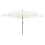 Parasol de jardín Blanco y Negro 395 x 395 x 245 cm