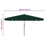 Parasol de jardín Verde y Negro 395 x 395 x 245 cm en Sombrillas | Comprar online en Foro24