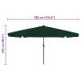 Parasol de jardín Verde y Negro 395 x 395 x 245 cm