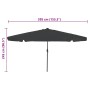 Parasol de jardín Antracita y Negro 395 x 395 x 245 cm