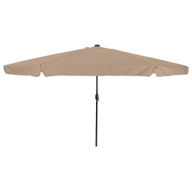 Parasol de jardín Taupe y Negro 395 x 395 x 245 cm