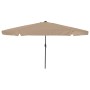 Parasol de jardín Taupe y Negro 395 x 395 x 245 cm