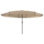 Parasol de jardín Taupe y Negro 395 x 395 x 245 cm