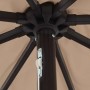 Parasol de jardín Taupe y Negro 395 x 395 x 245 cm
