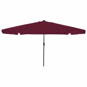Parasol de jardín Rojo y Negro 395 x 395 x 245 cm