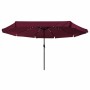 Parasol de jardín Rojo y Negro 395 x 395 x 245 cm