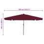 Parasol de jardín Rojo y Negro 395 x 395 x 245 cm