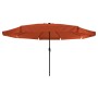 Parasol de jardín Rojo y Negro 395 x 395 x 245 cm