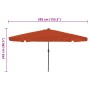 Parasol de jardín Rojo y Negro 395 x 395 x 245 cm