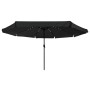 Parasol de jardín Negro 395 x 395 x 245 cm Poliéster y Acero