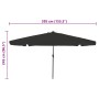 Parasol de jardín Negro 395 x 395 x 245 cm Poliéster y Acero