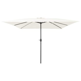 Parasol de jardín Blanco y Negro 295 x 295 x 245 cm