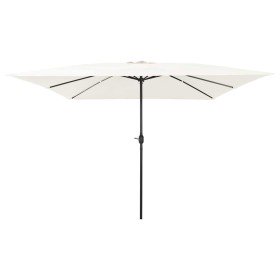 Parasol de jardín Blanco y Negro 295 x 295 x 245 cm