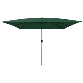Parasol de jardín Verde y Negro 295 x 295 x 245 cm