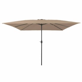Parasol de jardín Taupe y Negro 295 x 295 x 245 cm