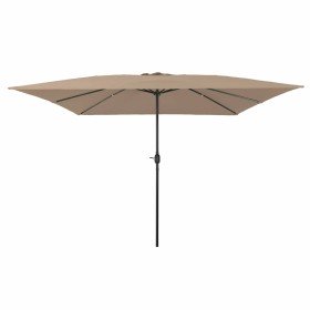 Parasol de jardín Taupe y Negro 295 x 295 x 245 cm