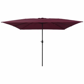Parasol de jardín Rojo y Negro 295 x 295 x 245 cm