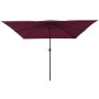 Parasol de jardín Rojo y Negro 295 x 295 x 245 cm