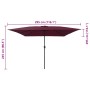 Parasol de jardín Rojo y Negro 295 x 295 x 245 cm