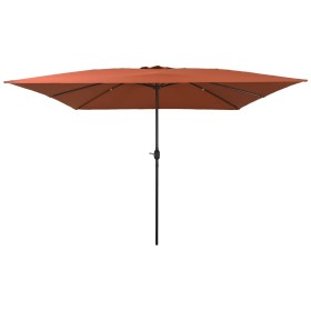 Parasol de jardín Rojo y Negro 295 x 295 x 245 cm