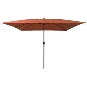 Parasol de jardín Rojo y Negro 295 x 295 x 245 cm