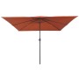 Parasol de jardín Rojo y Negro 295 x 295 x 245 cm