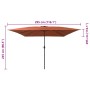 Parasol de jardín Rojo y Negro 295 x 295 x 245 cm