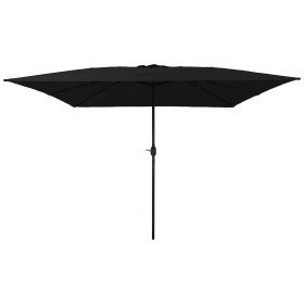 Parasol de jardín Negro 295 x 295 x 245 cm Poliéster y Acero