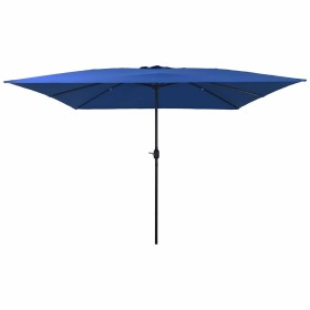 Parasol de jardín Azul y Negro 295 x 295 x 245 cm