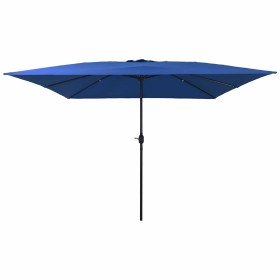 Parasol de jardín Azul y Negro 295 x 295 x 245 cm