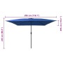 Parasol de jardín Azul y Negro 295 x 295 x 245 cm