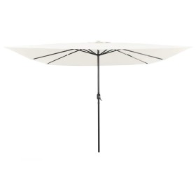 Parasol de jardín Blanco y Negro 295 x 295 x 245 cm