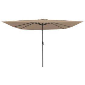Parasol de jardín Topo y Negro 295 x 295 x 245 cm