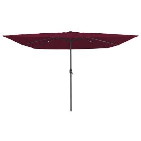 Parasol de jardín Rojo y Negro 295 x 295 x 245 cm