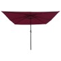 Parasol de jardín Rojo y Negro 295 x 295 x 245 cm