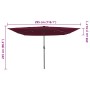Parasol de jardín Rojo y Negro 295 x 295 x 245 cm