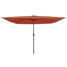 Parasol de jardín Rojo y Negro 295 x 295 x 245 cm