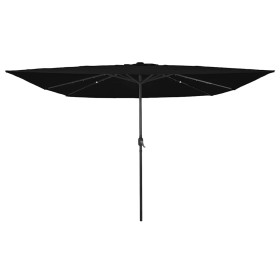 Parasol de jardín Negro 295 x 295 x 245 cm Poliéster y Acero