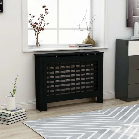 Schwarze MDF-Heizkörperabdeckung 112x19x81,5 cm von vidaXL, Zubehör für Heizkörper - Ref: Foro24-288183, Preis: 88,67 €, Raba...