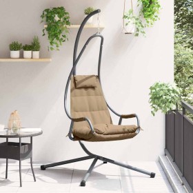 Silla huevo colgante Manual Taupé 94 x 107 x 196.5 cm Acero