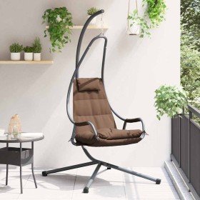 Silla huevo colgante Manual Café 94 x 107 x 196.5 cm Acero