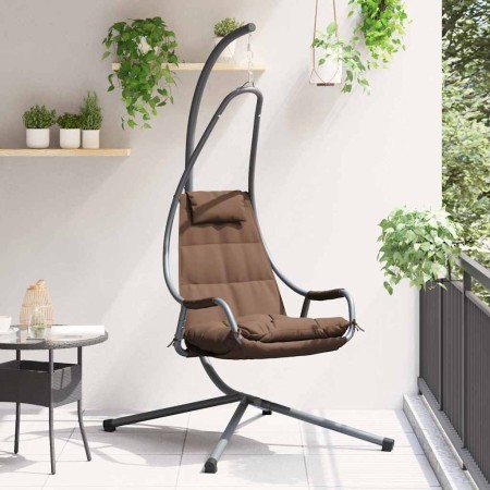 Silla huevo colgante Manual Café 94 x 107 x 196.5 cm Acero